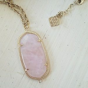 Kendra Scott rose quartz pendant necklace